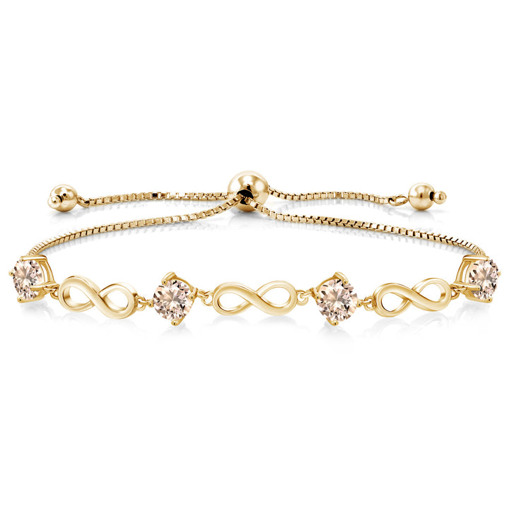 Morganite - October_Bracelet in 925 Yellow Gold Plated Silver