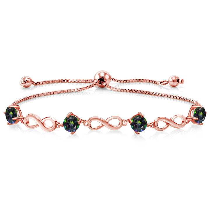 Green Mystic Topaz_Bracelet in 925 Rose Gold Plated Silver
