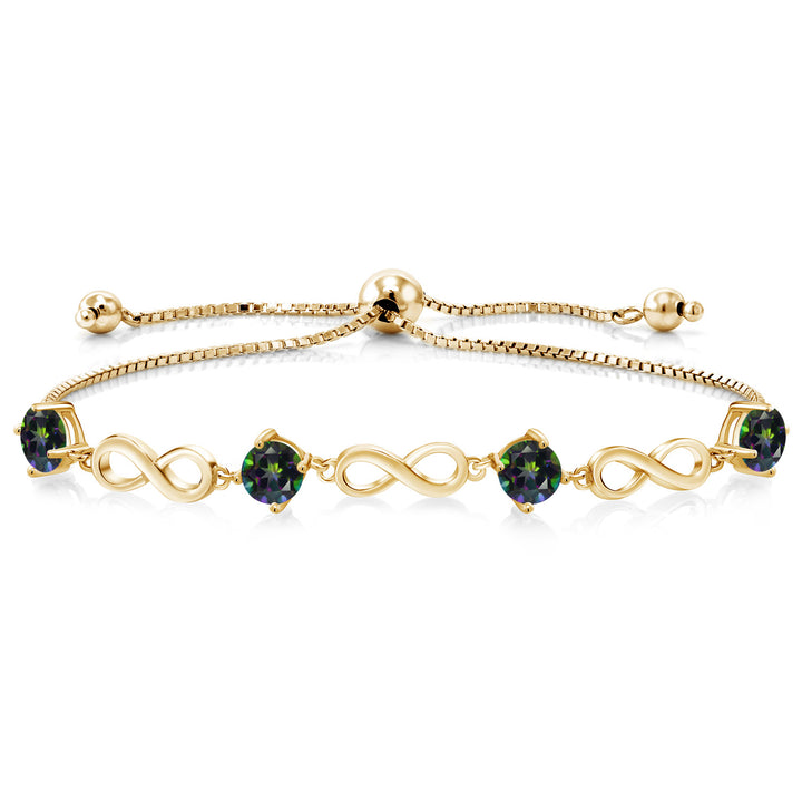 Green Mystic Topaz_Bracelet in 925 Yellow Gold Plated Silver