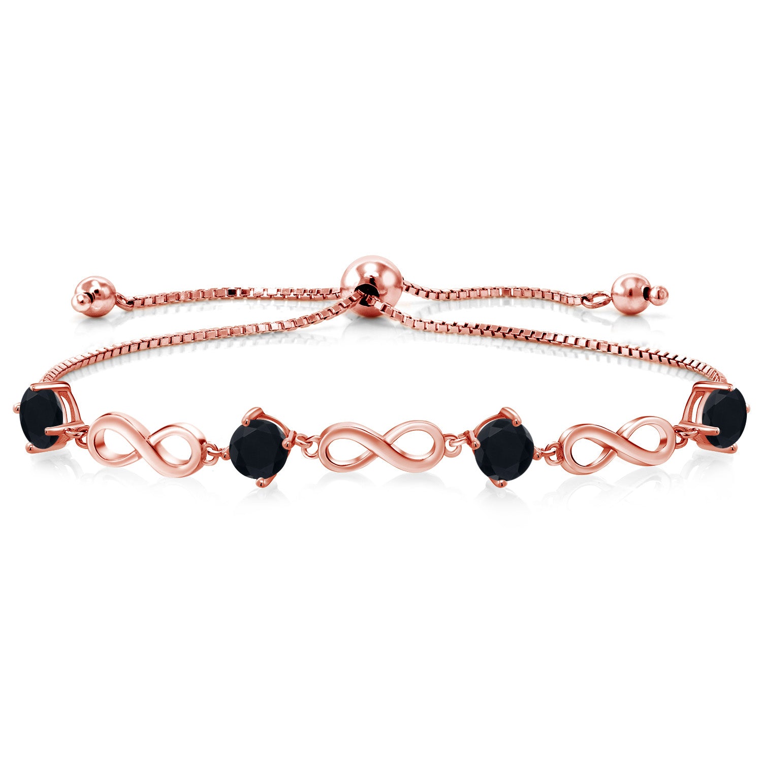 Onyx - December_Bracelet in 925 Rose Gold Plated Silver