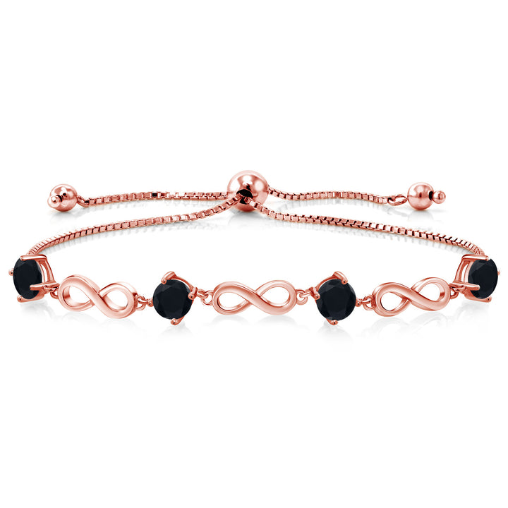Onyx - December_Bracelet in 925 Rose Gold Plated Silver