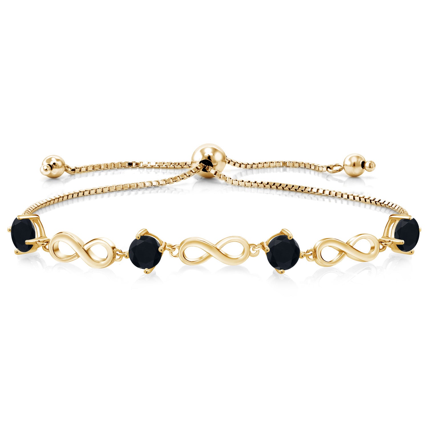 Onyx - December_Bracelet in 925 Yellow Gold Plated Silver