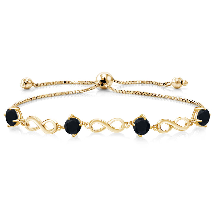 Onyx - December_Bracelet in 925 Yellow Gold Plated Silver