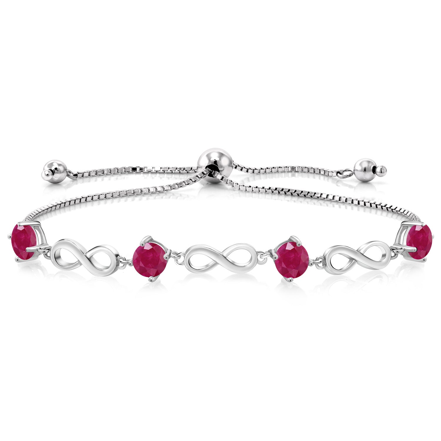 Ruby - July_Bracelet in 925 Sterling Silver
