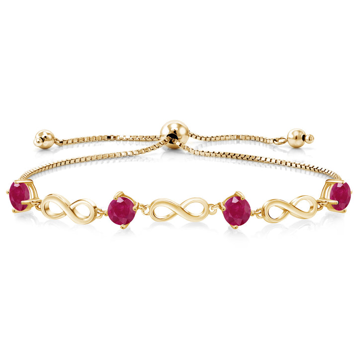 Ruby - July_Bracelet in 925 Yellow Gold Plated Silver