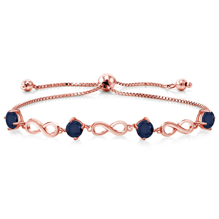 Blue Sapphire - September_Bracelet in 925 Rose Gold Plated Silver