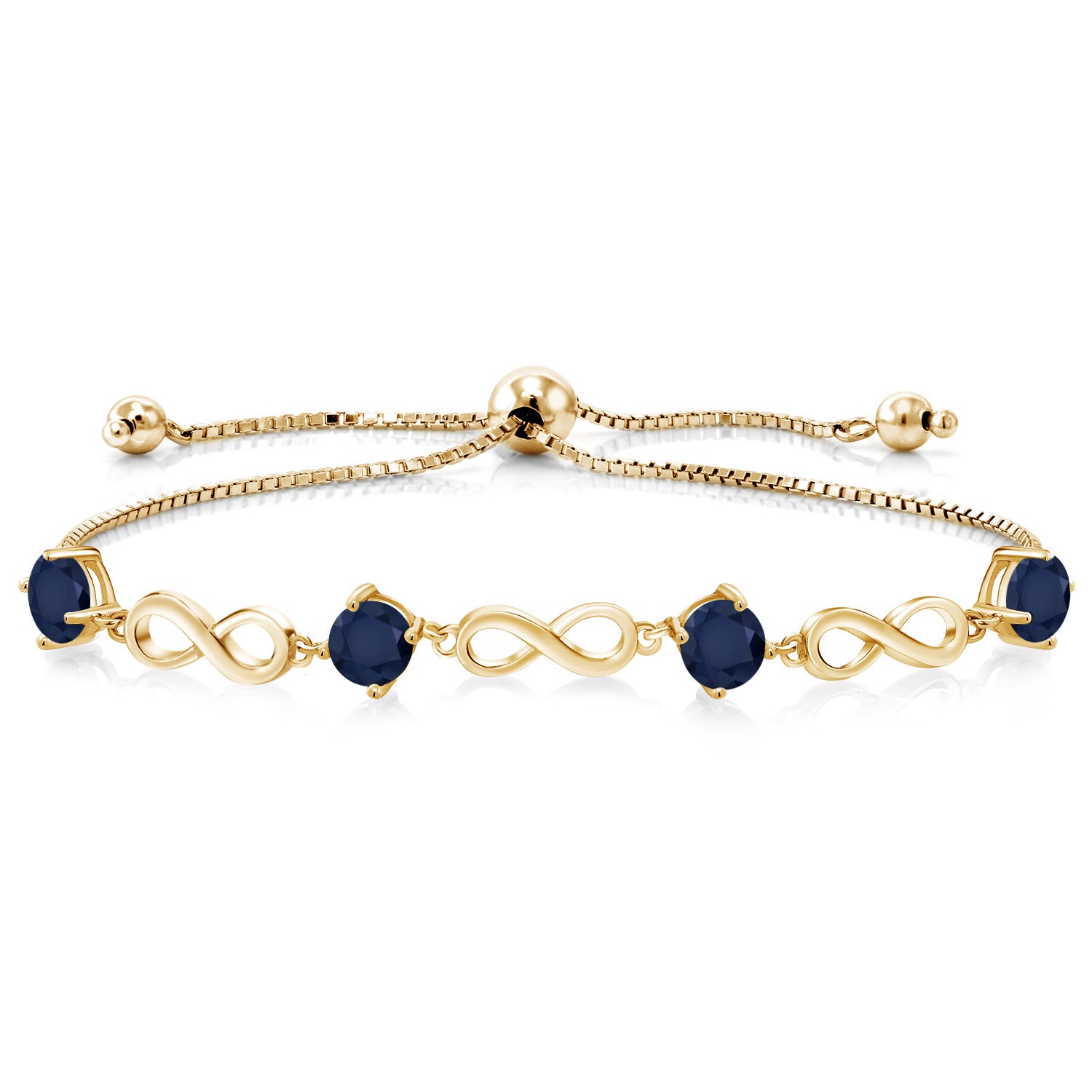 Blue Sapphire - September_Bracelet in 925 Yellow Gold Plated Silver