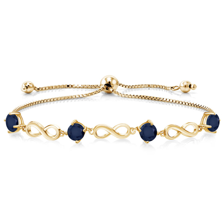 Blue Sapphire - September_Bracelet in 925 Yellow Gold Plated Silver