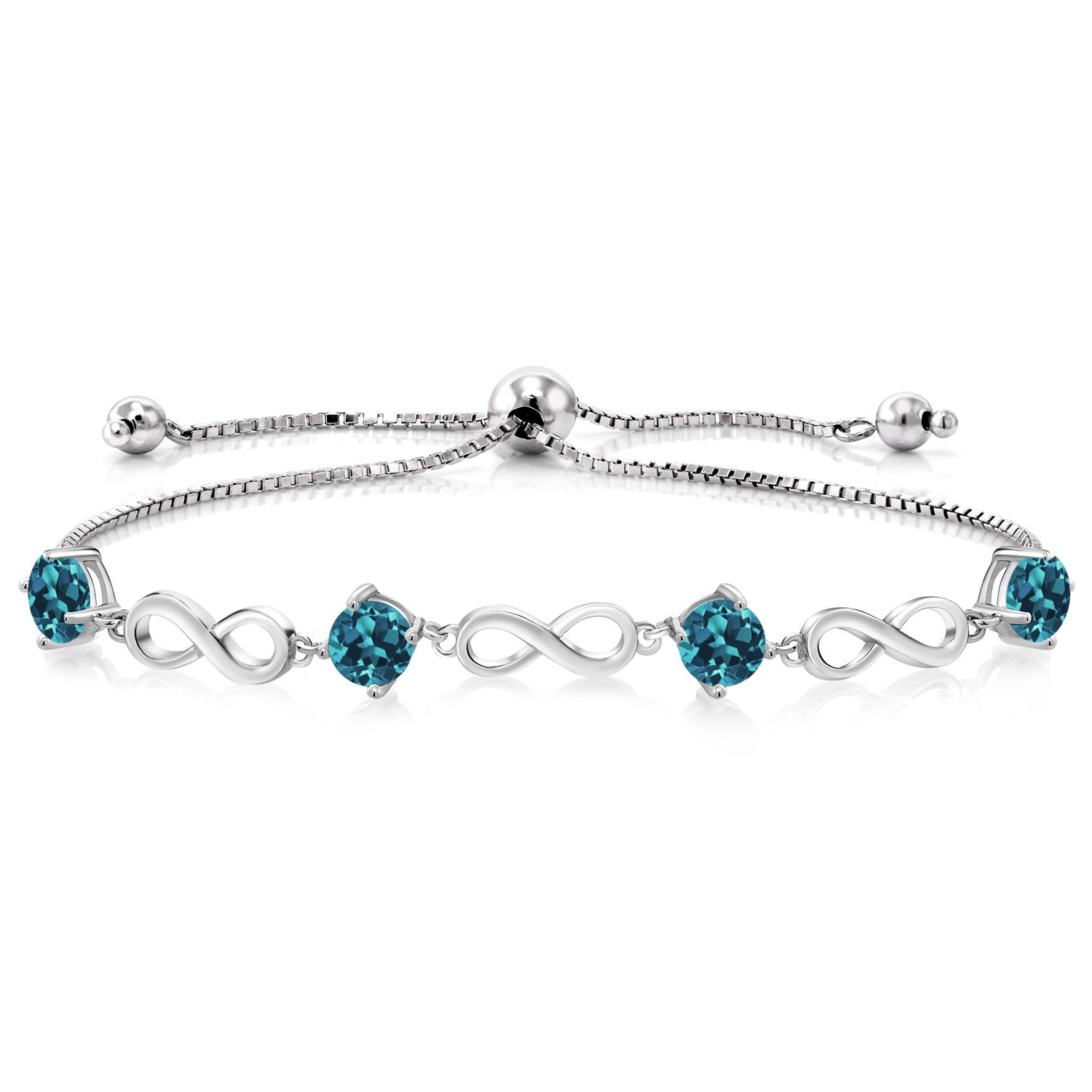 London Blue Topaz - November_Bracelet in 925 Sterling Silver