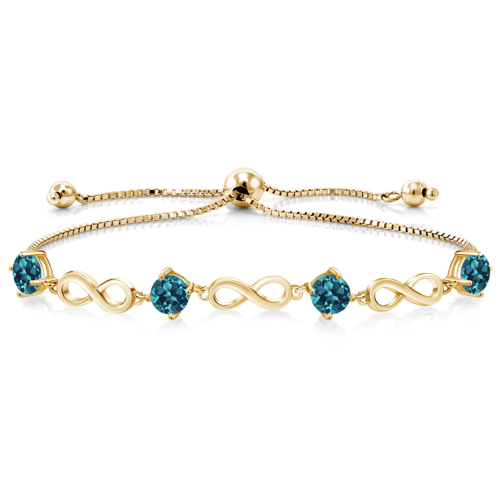 London Blue Topaz - November_Bracelet in 925 Yellow Gold Plated Silver
