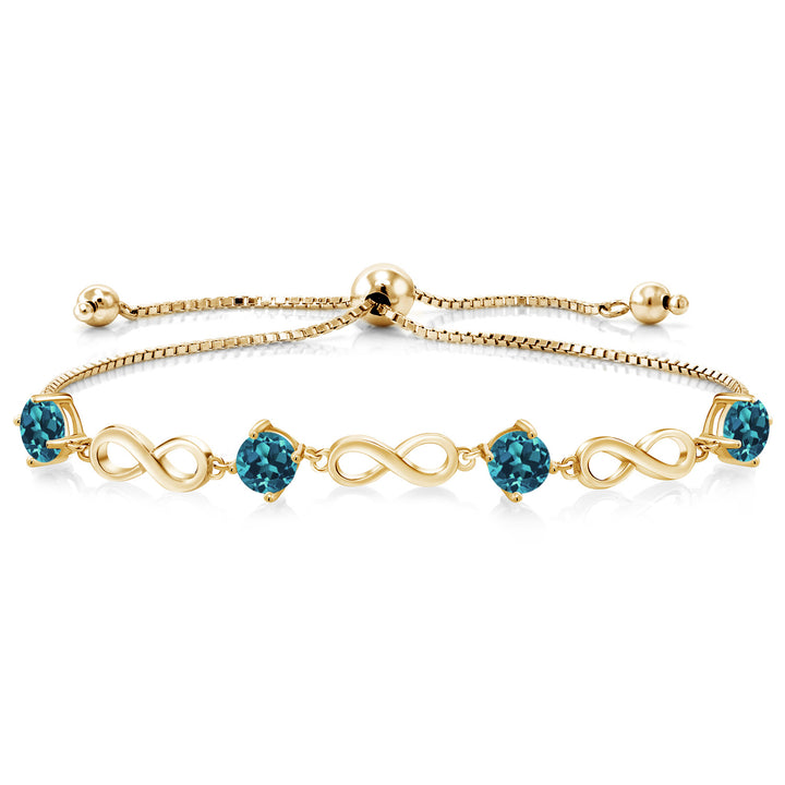 London Blue Topaz - November_Bracelet in 925 Yellow Gold Plated Silver