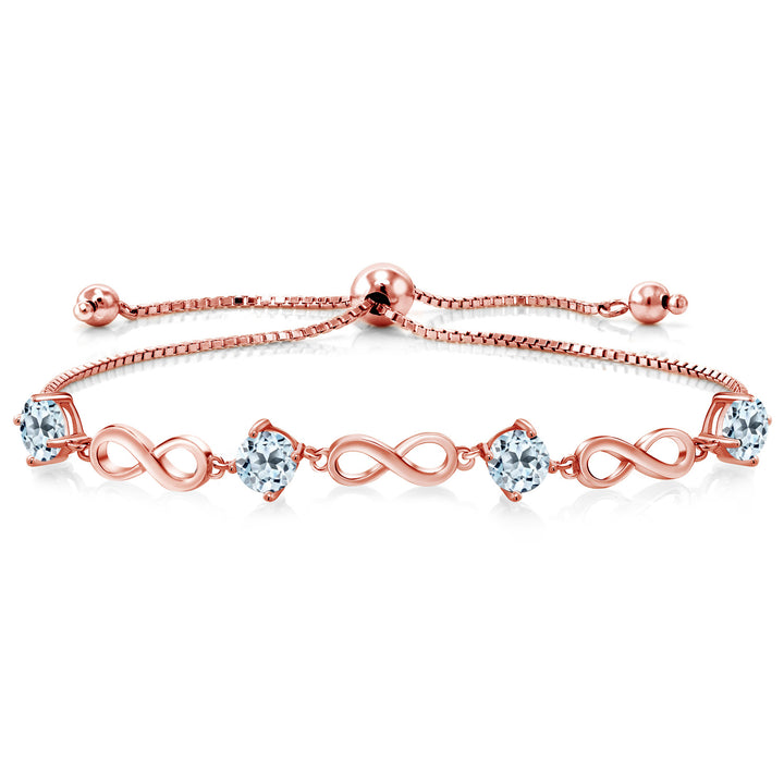 Sky Blue Topaz - November_Bracelet in 925 Rose Gold Plated Silver