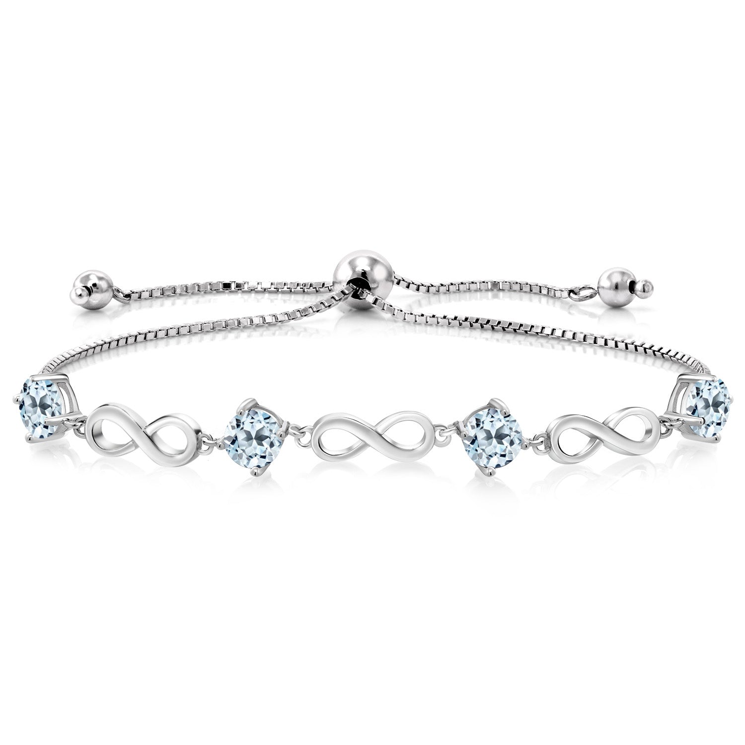 Sky Blue Topaz - November_Bracelet in 925 Sterling Silver
