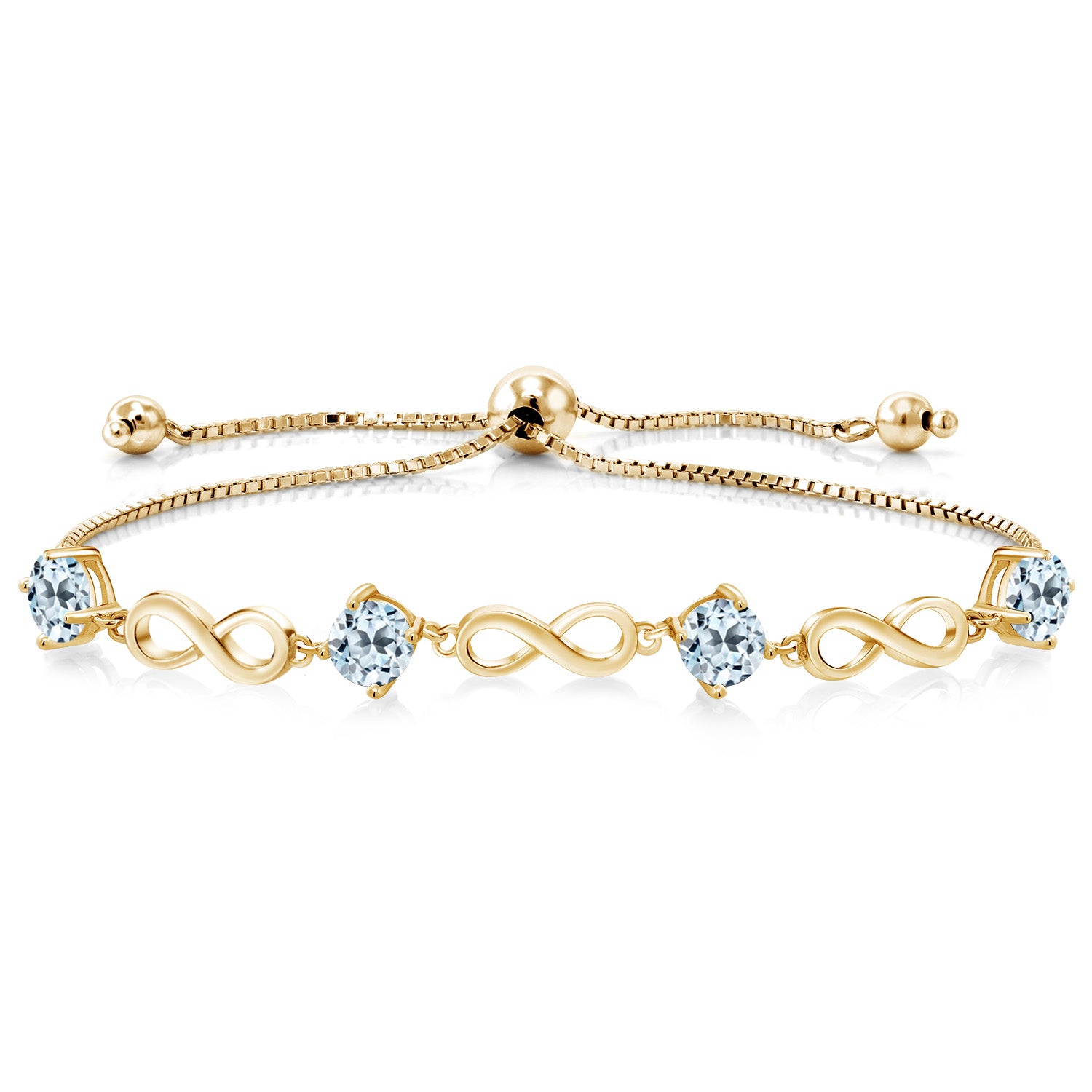 Sky Blue Topaz - November_Bracelet in 925 Yellow Gold Plated Silver