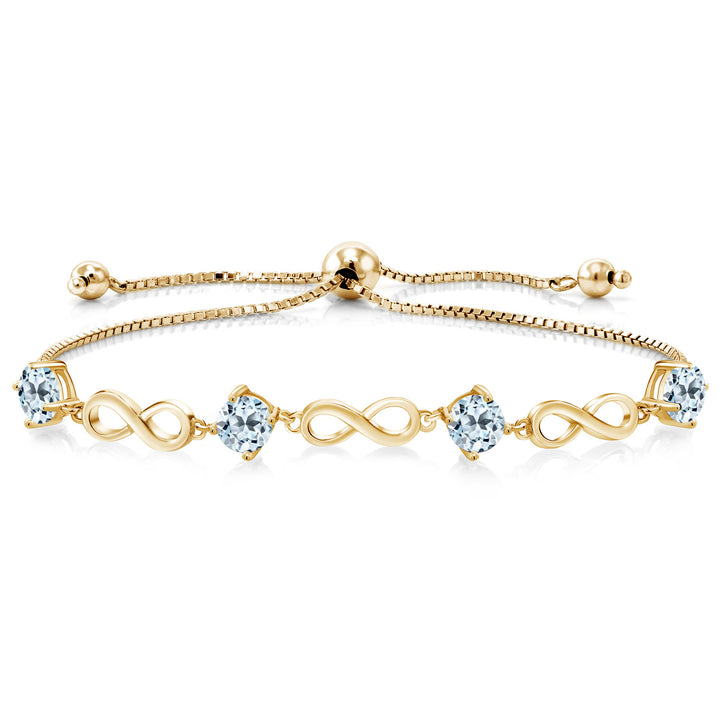 Sky Blue Topaz - November_Bracelet in 925 Yellow Gold Plated Silver