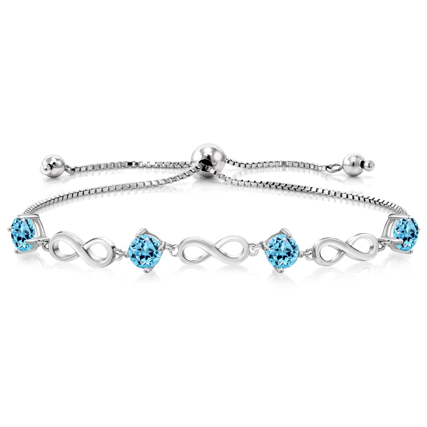 Swiss Blue Topaz - November_Bracelet in 925 Sterling Silver