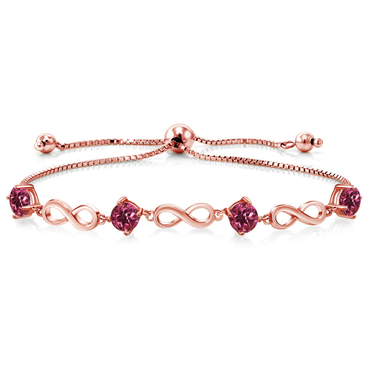 Pink Tourmaline - October_Bracelet in 925 Rose Gold Plated Silver