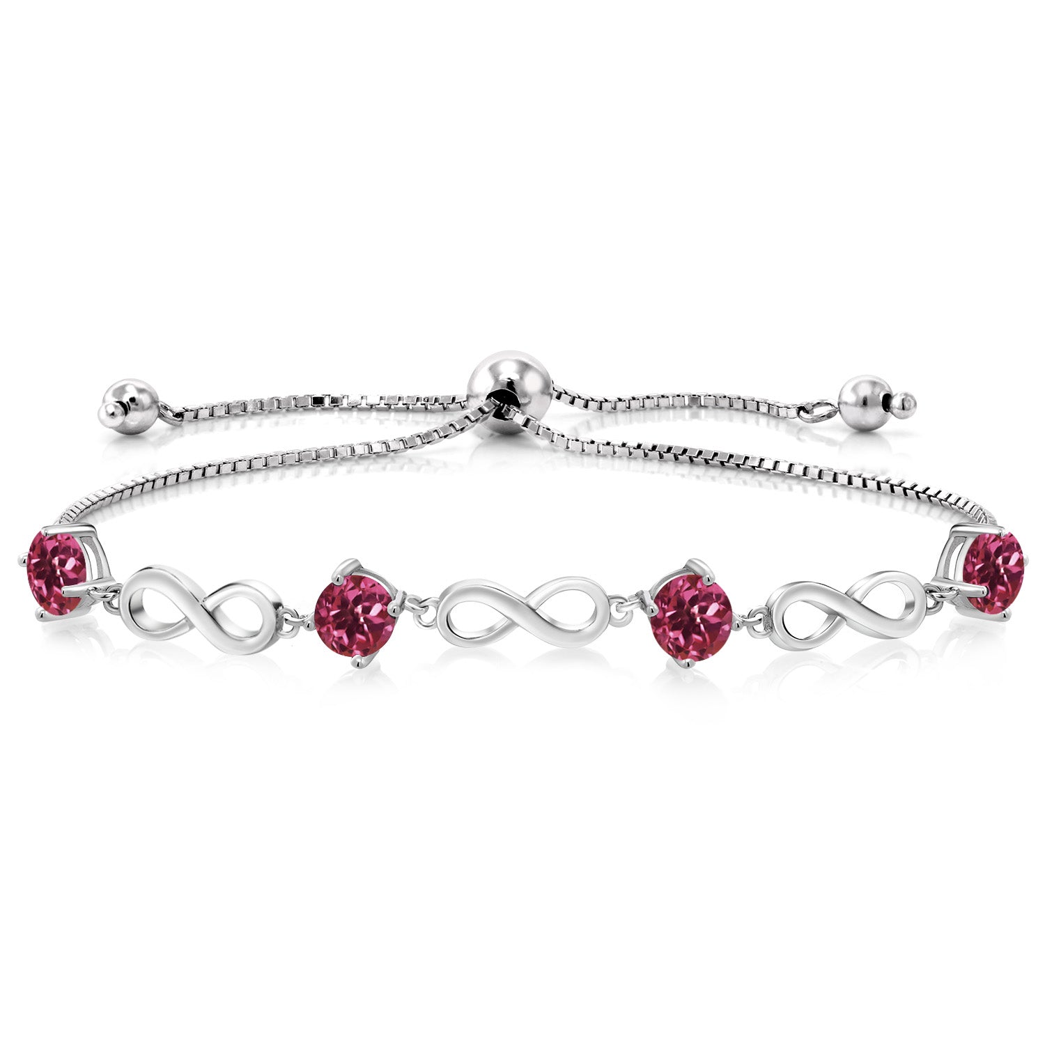 Pink Tourmaline - October_Bracelet in 925 Sterling Silver