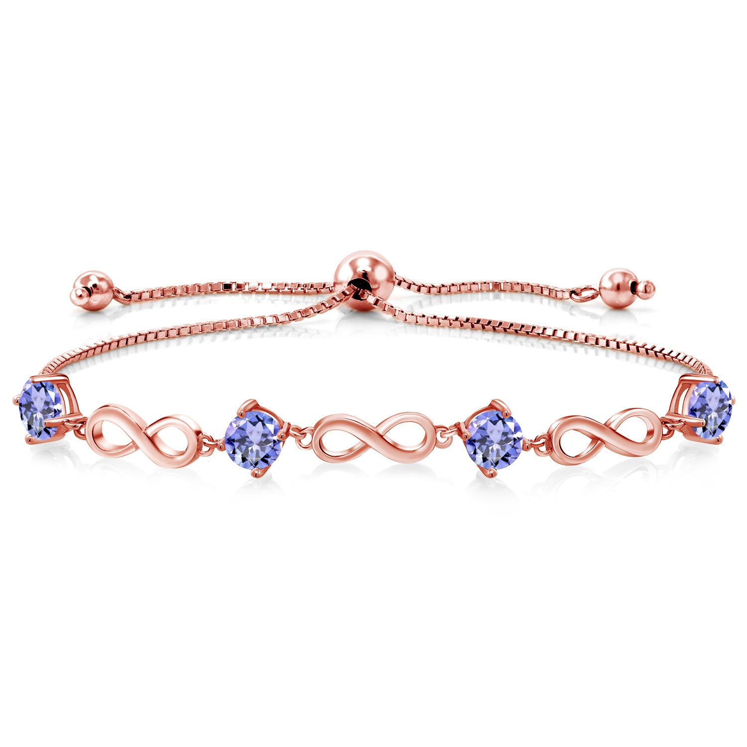 Tanzanite - December_Bracelet in 925 Rose Gold Plated Silver