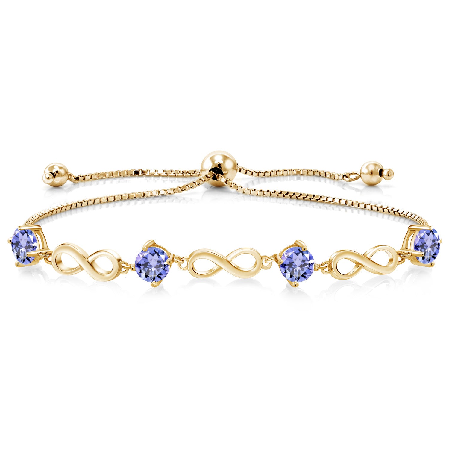 Tanzanite - December_Bracelet in 925 Yellow Gold Plated Silver