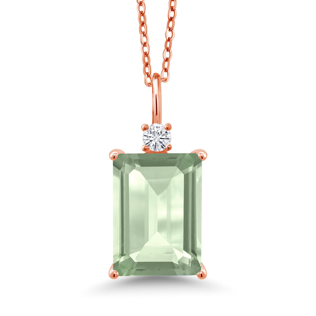 Prasiolite_Pendant in 925 Rose Gold Plated Silver