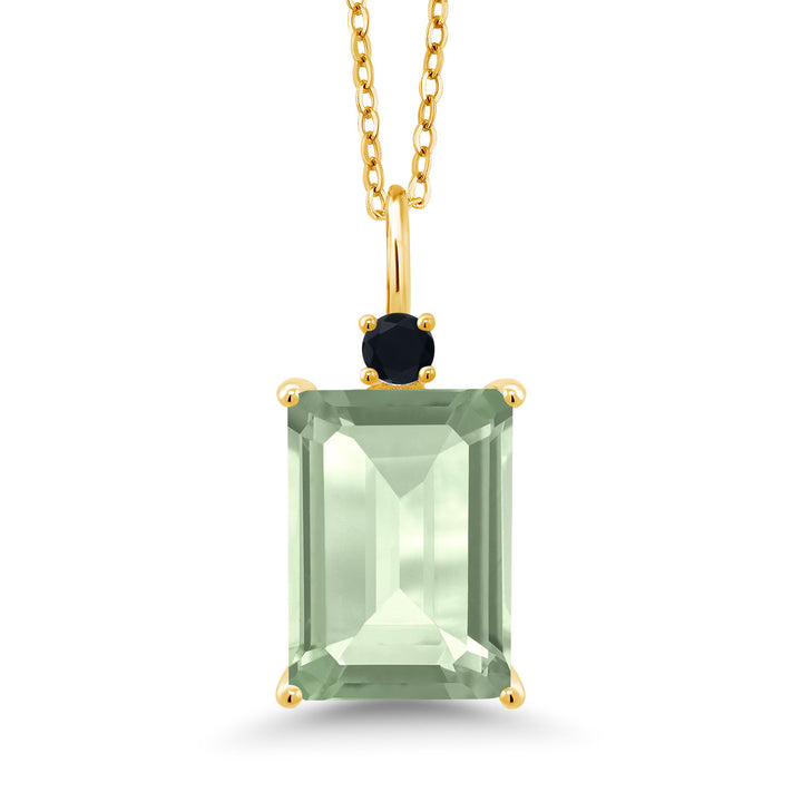 Prasiolite_Pendant in 925 Yellow Gold Plated Silver