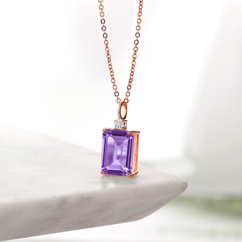 Tanzanite - December_Pendant in 925 Rose Gold Plated Silver