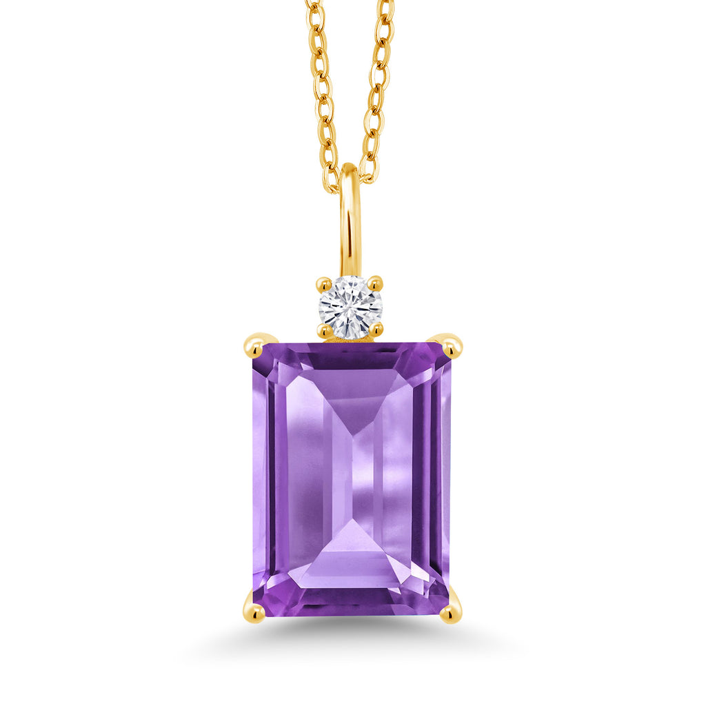 Amethyst - February_Pendant in 925 Yellow Gold Plated Silver