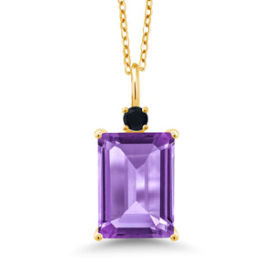 White Created Sapphire - September_Pendant in 925 Yellow Gold Plated Silver