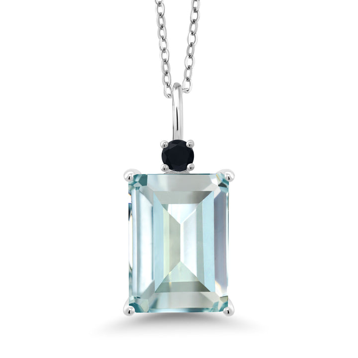 Created Aquamarine - March_Pendant in 925 Sterling Silver