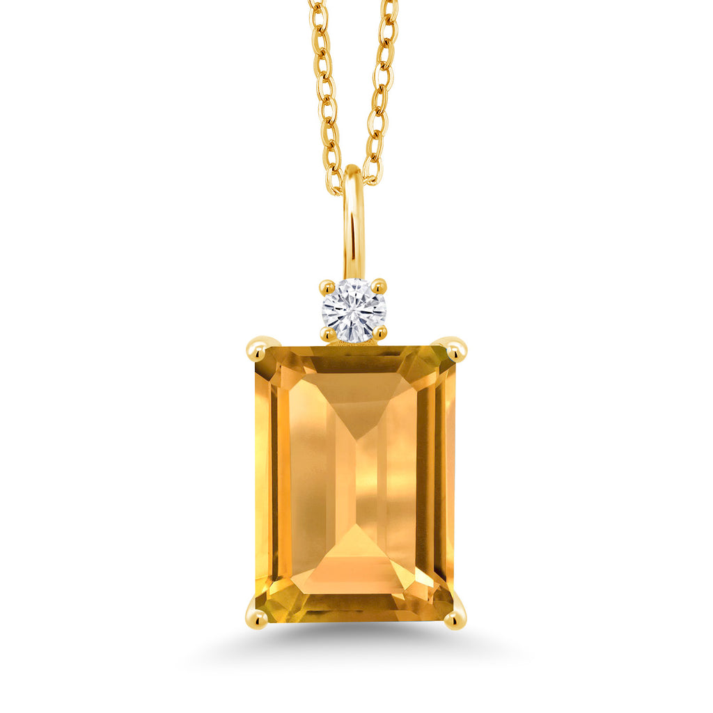 Citrine - November_Pendant in 925 Yellow Gold Plated Silver