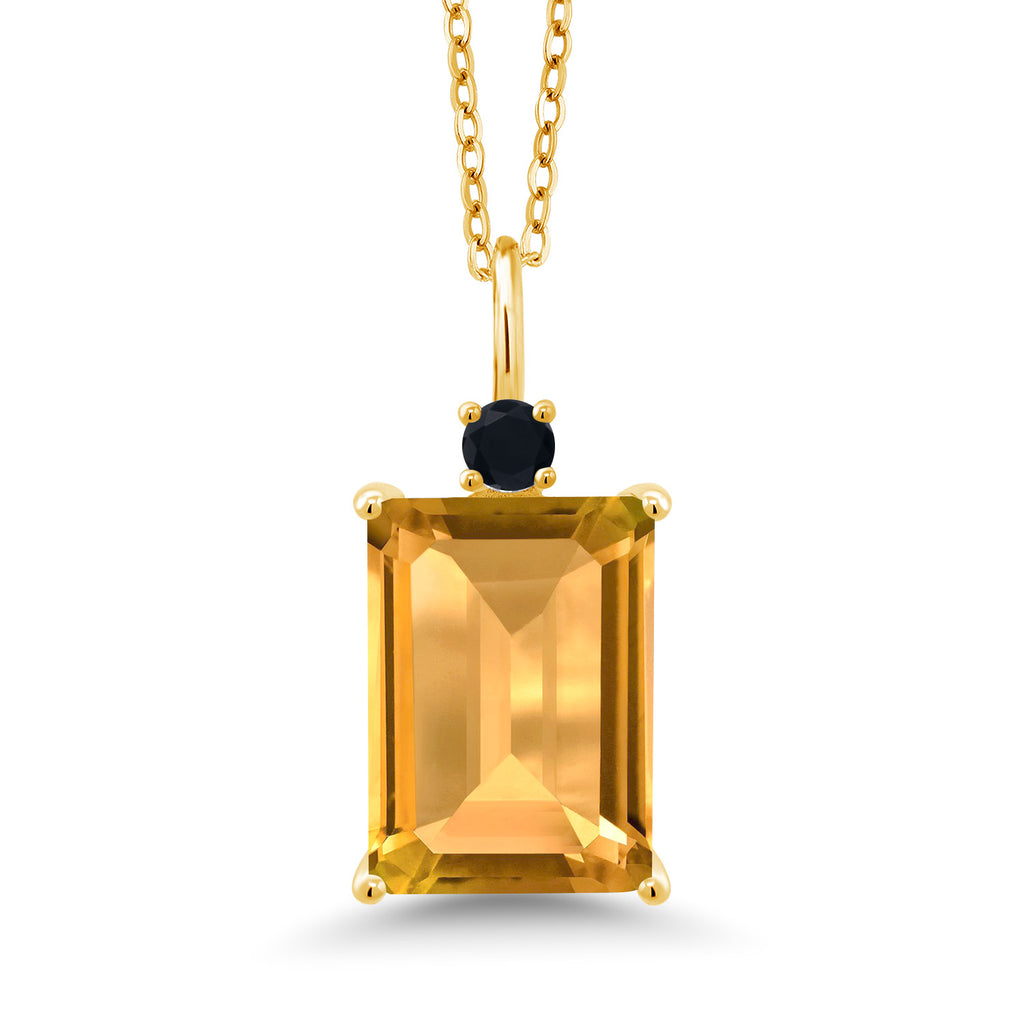 Citrine - November_Pendant in 925 Yellow Gold Plated Silver