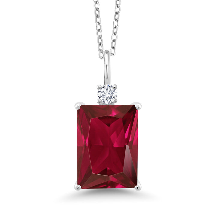 Created Ruby - July_Pendant in 925 Sterling Silver