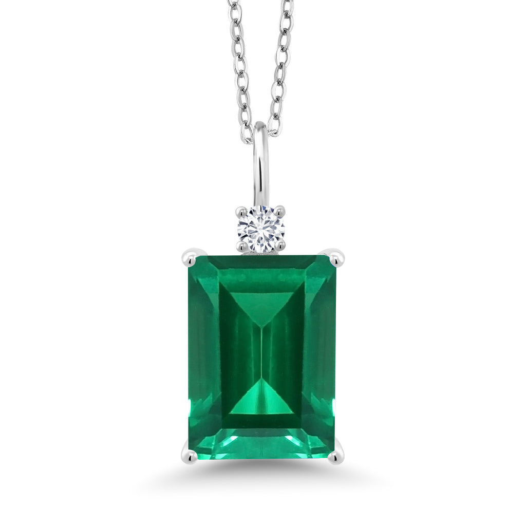 Nano Emerald - May_Pendant in 925 Sterling Silver