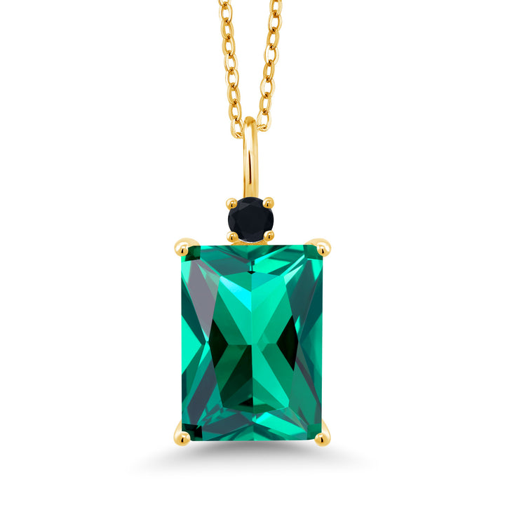 Nano Emerald - May_Pendant in 925 Yellow Gold Plated Silver