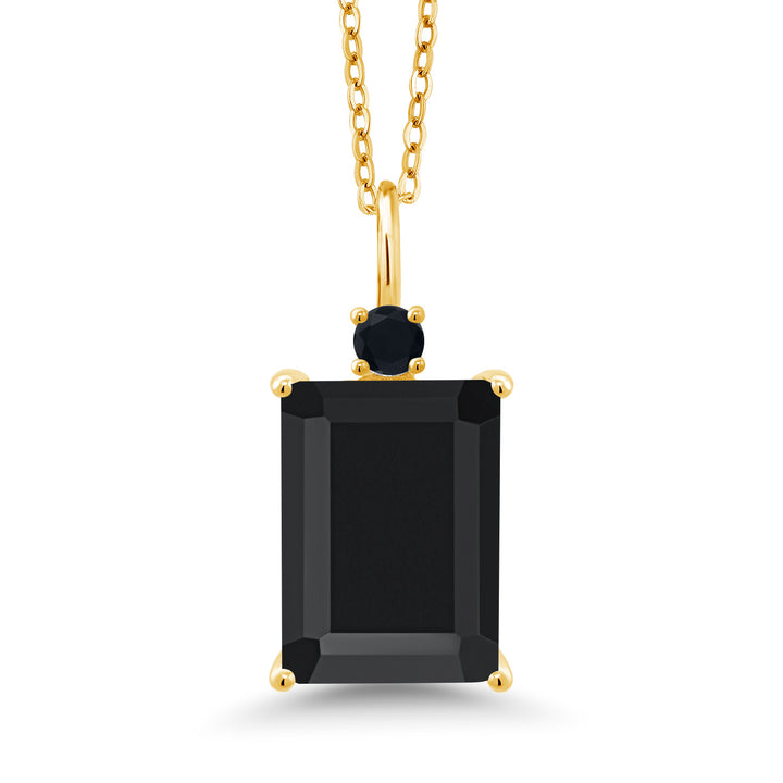 Onyx - December_Pendant in 925 Yellow Gold Plated Silver