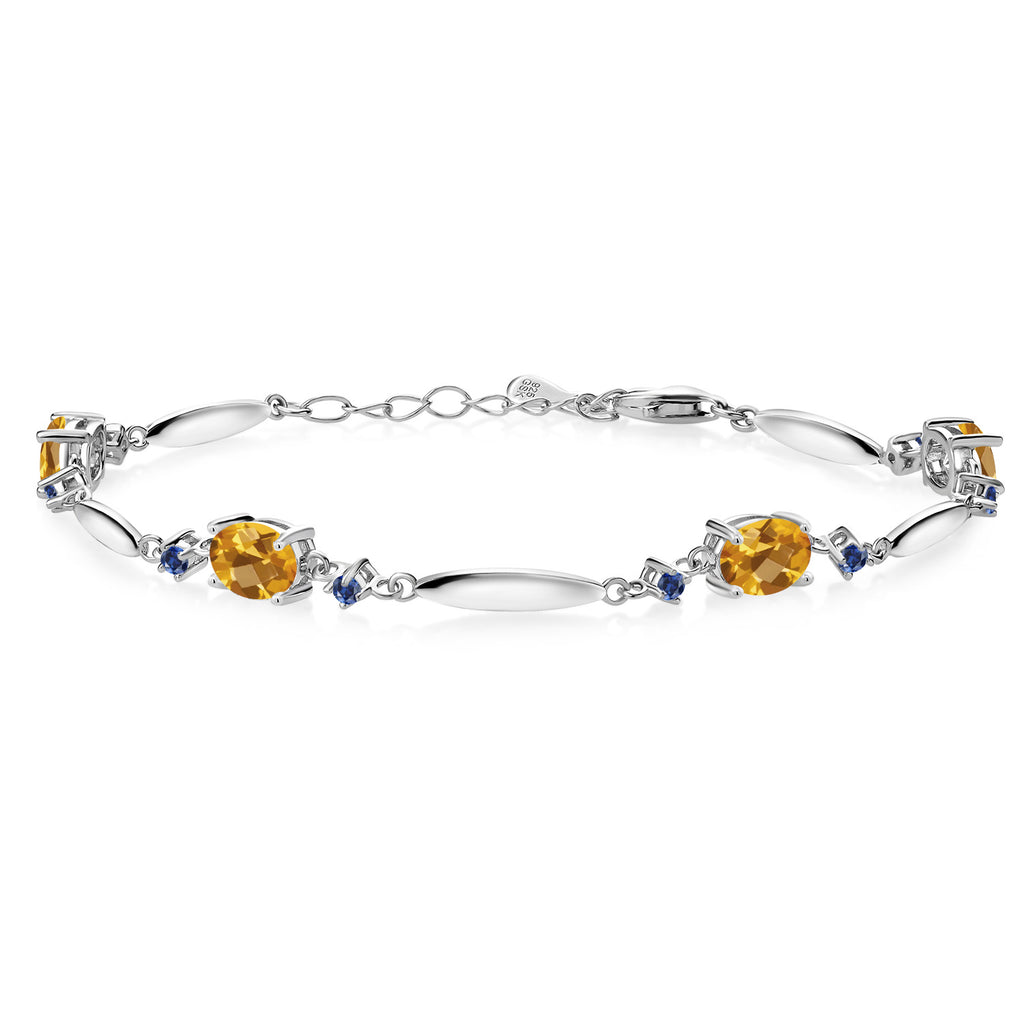 Citrine-Checkerboard - November_Bracelet in 925 Sterling Silver