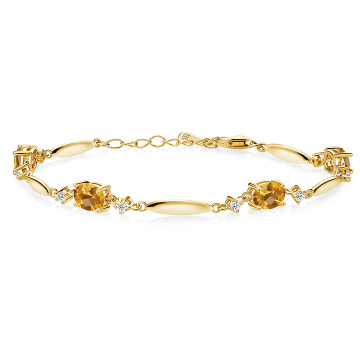 Citrine - November_Bracelet in 925 Yellow Gold Plated Silver