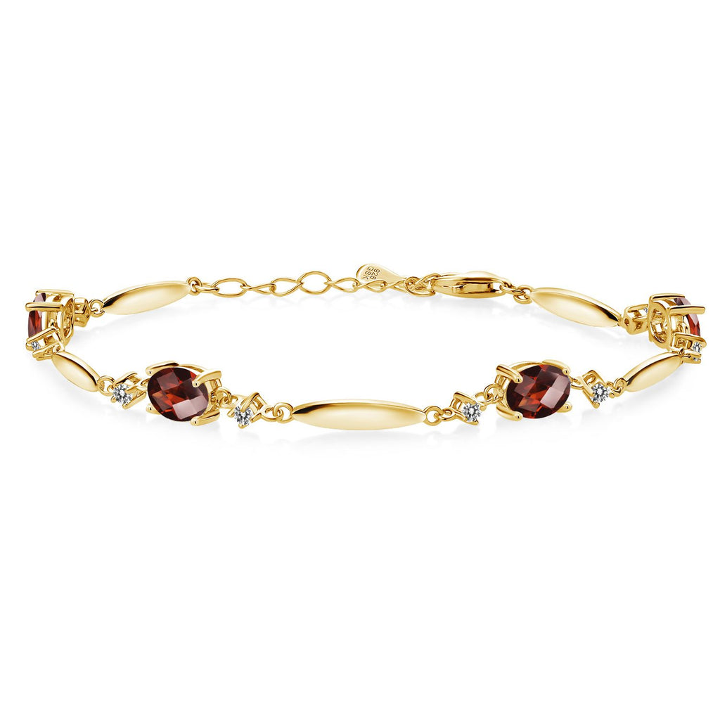 Garnet - January_Bracelet in 925 Yellow Gold Plated Silver