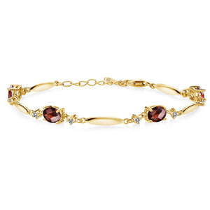 Garnet - January_Bracelet in 925 Yellow Gold Plated Silver