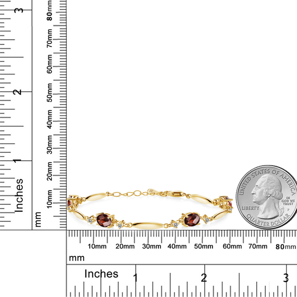 Garnet - January_Bracelet in 925 Yellow Gold Plated Silver