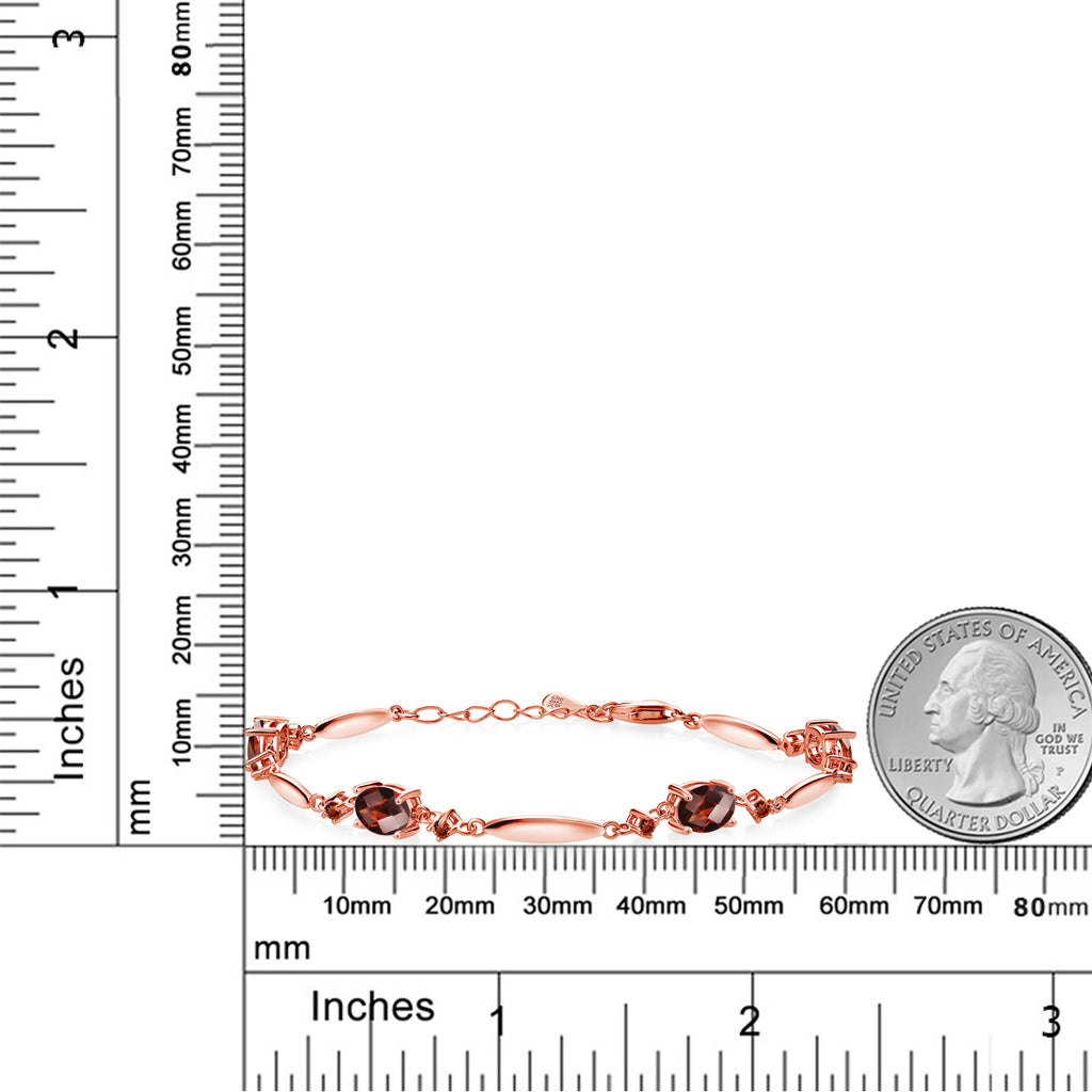 Garnet - January_Bracelet in 925 Rose Gold Plated Silver