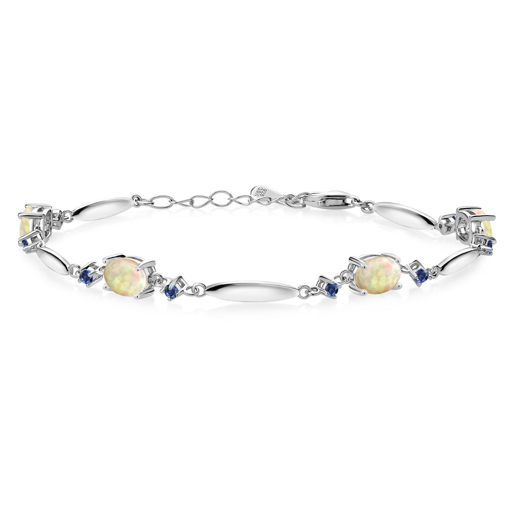 Ethiopian Opal-Cabochon - October_Bracelet in 925 Sterling Silver