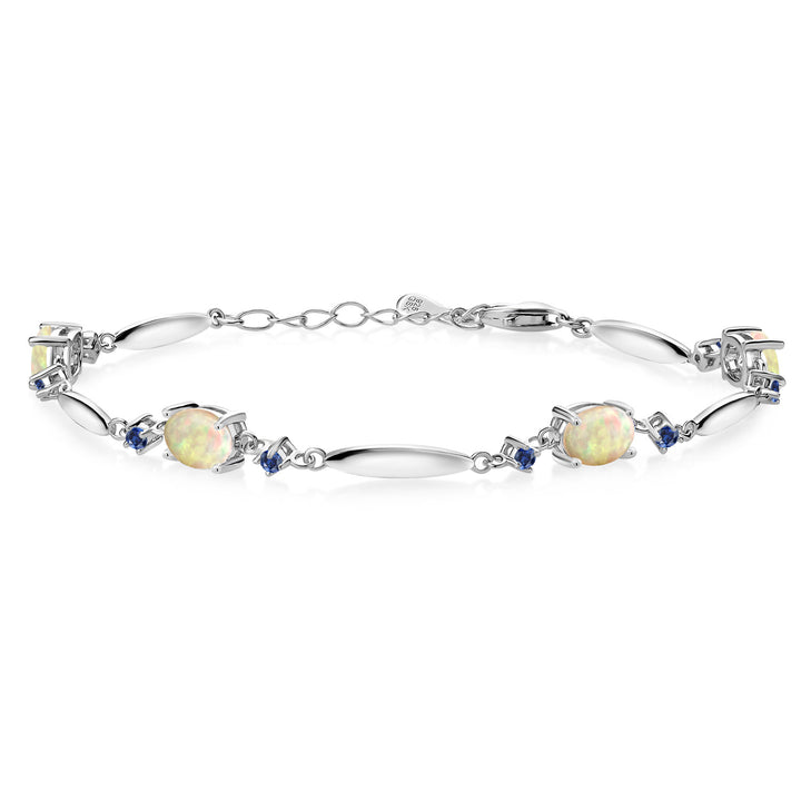 Ethiopian Opal-Cabochon - October_Bracelet in 925 Sterling Silver