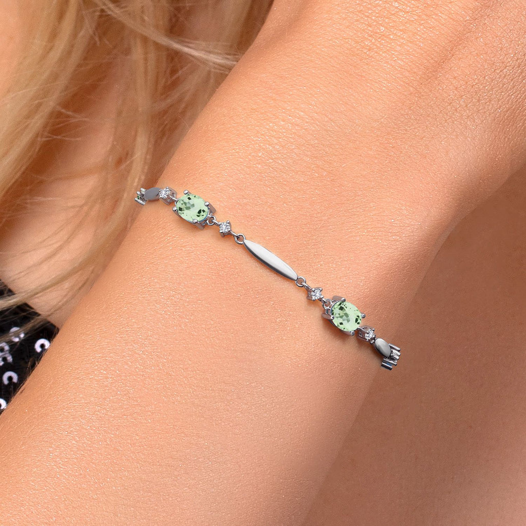 Prasiolite_Bracelet in 925 Sterling Silver