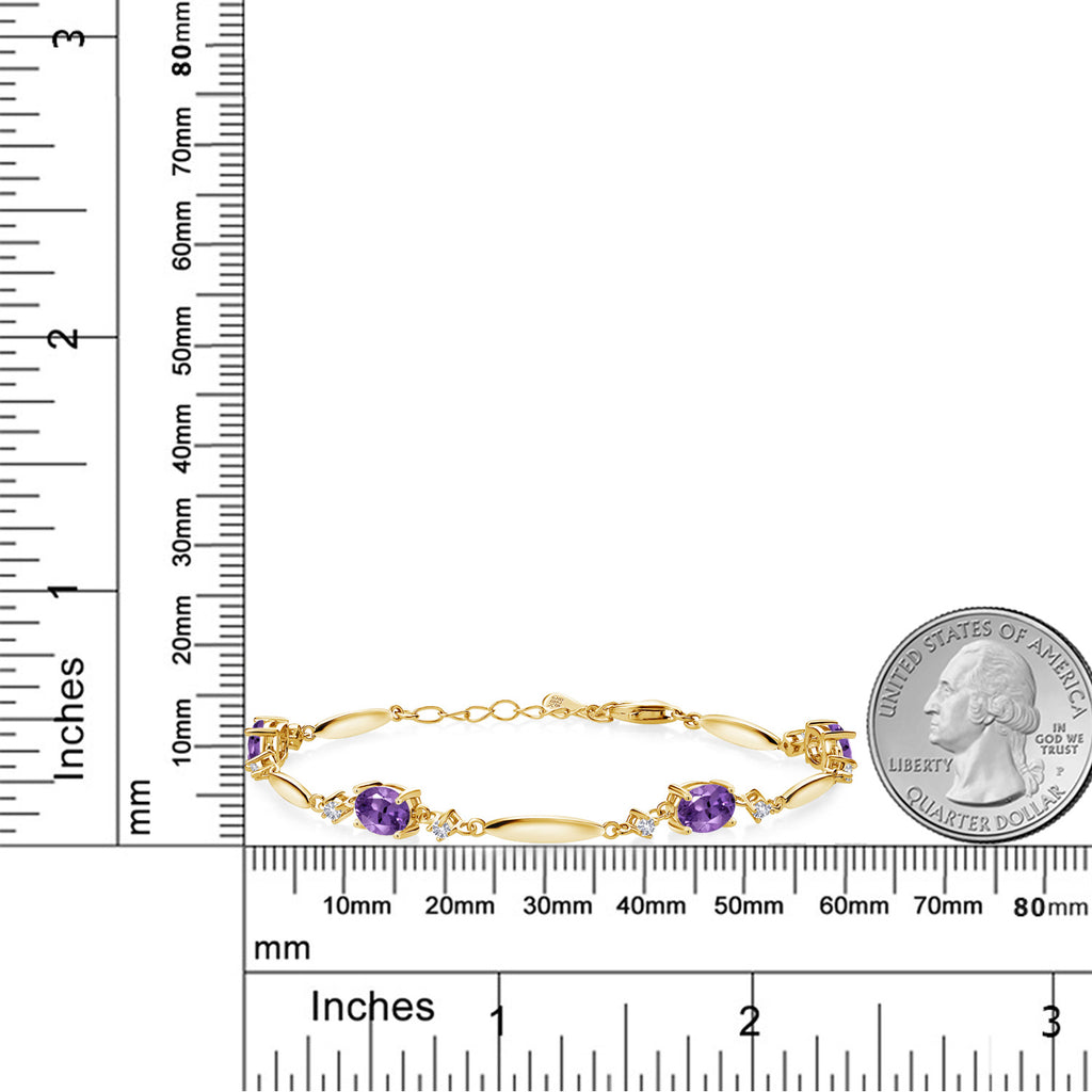 Amethyst - February_Bracelet in 925 Yellow Gold Plated Silver