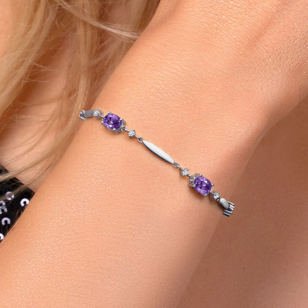 Amethyst - February_Bracelet in 925 Sterling Silver