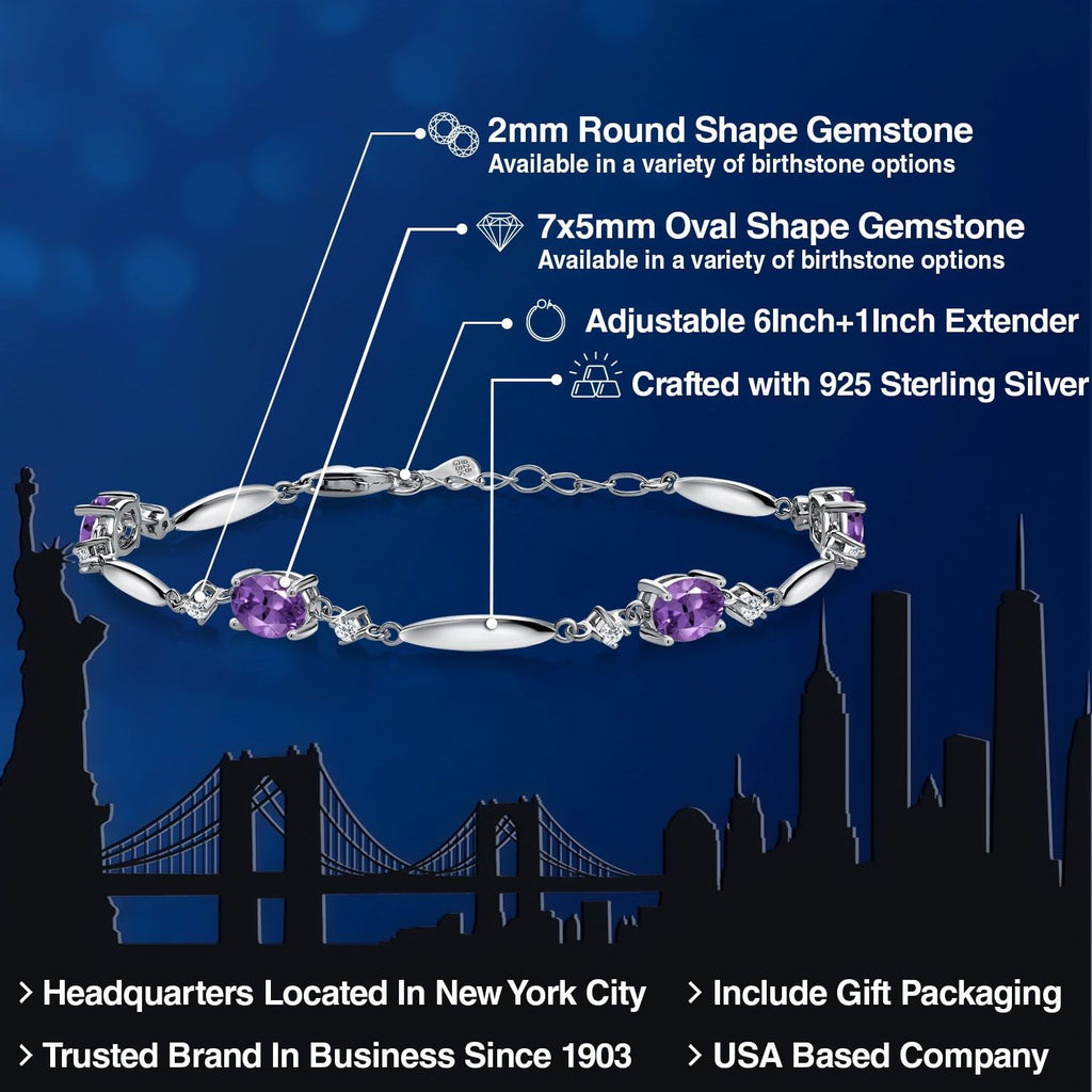 Amethyst - February_Bracelet in 925 Sterling Silver
