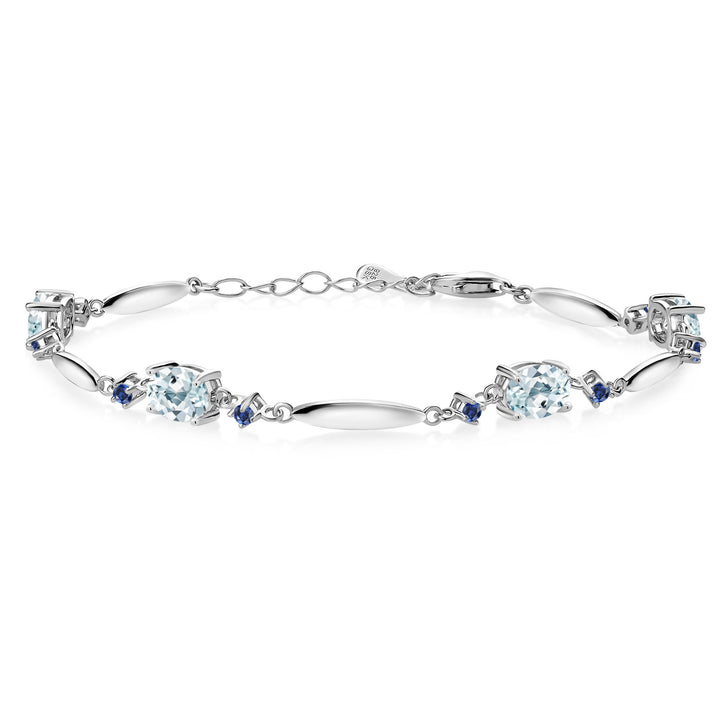 Aquamarine - March_Bracelet in 925 Sterling Silver