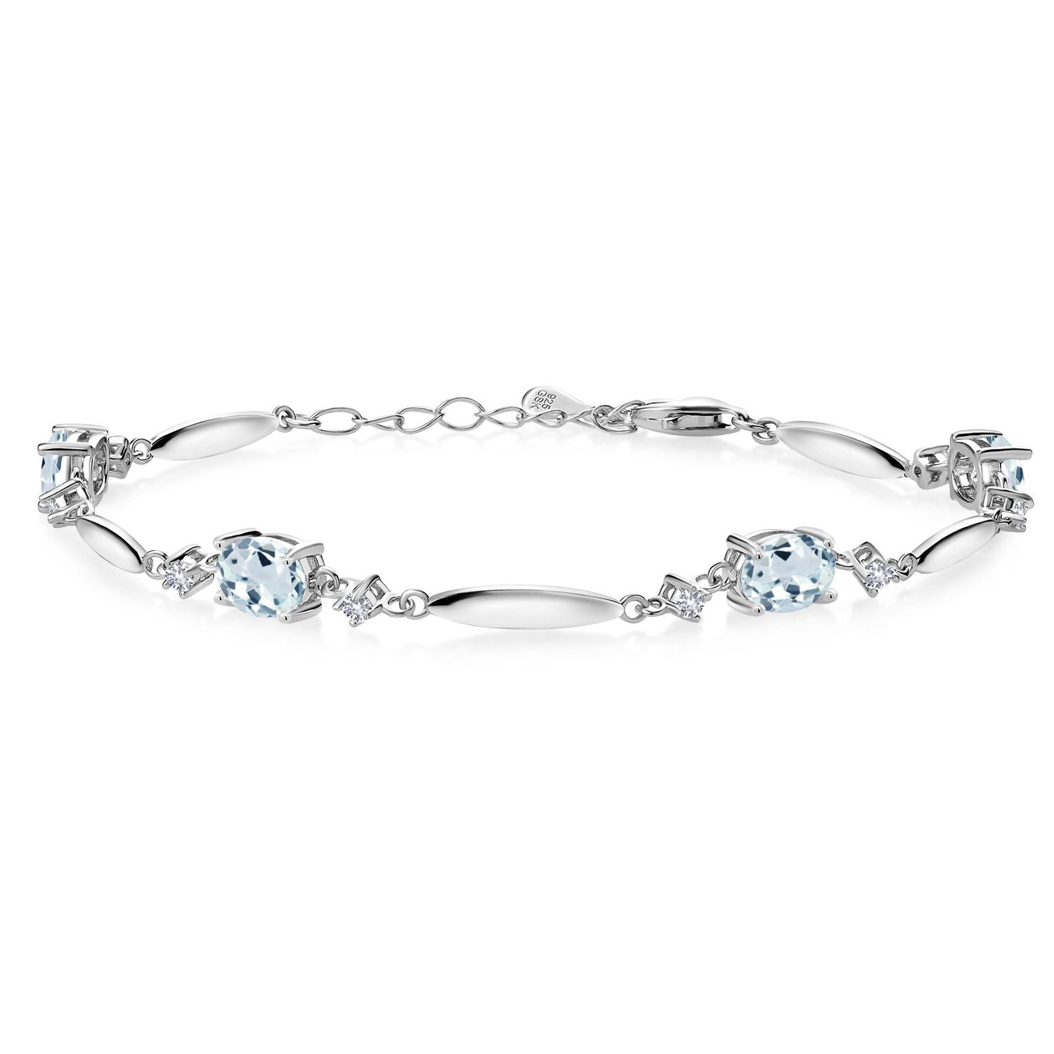 Aquamarine - March_Bracelet in 925 Sterling Silver